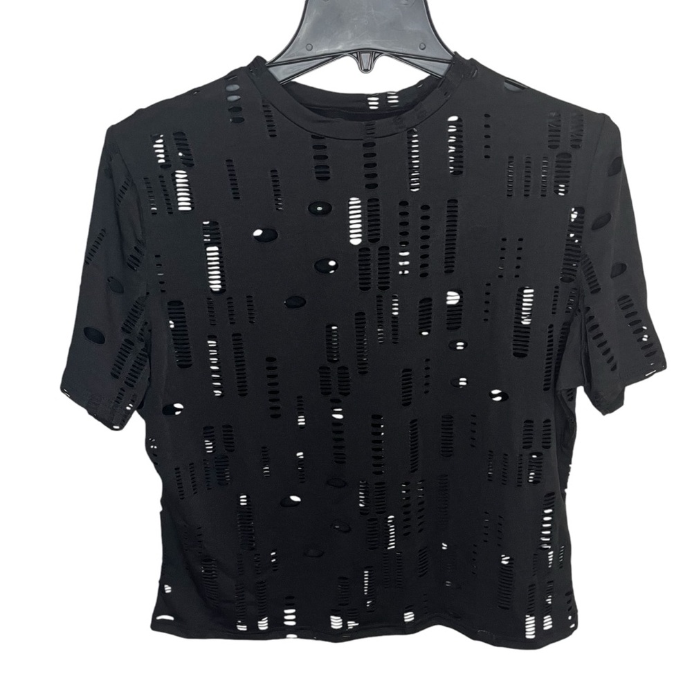 SHEIN 2 Piece Black Cut Out Tee & Leggings XXL - Picture 4 of 12